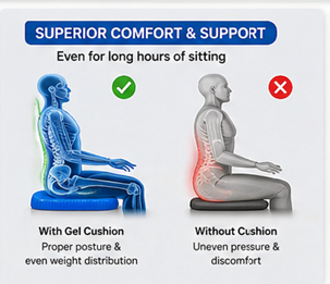 Cushion Seat Flex Pillow – Gel Orthopedic Seat Cushion Pad (Egg Sitter)