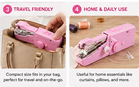 Portable Handheld Sewing Machine (1 Set) – Mini Electric Stitch Machine for Quick Repairs